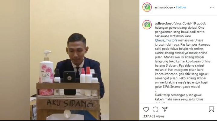 Tetap Di Rumah, Mahasiswa Ini Jalani Sidang Skripsi Online