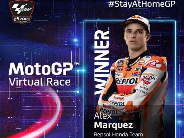 Balap Motor MotoGP Resmi Secara Virtual Di Menangkan Alex Marquez