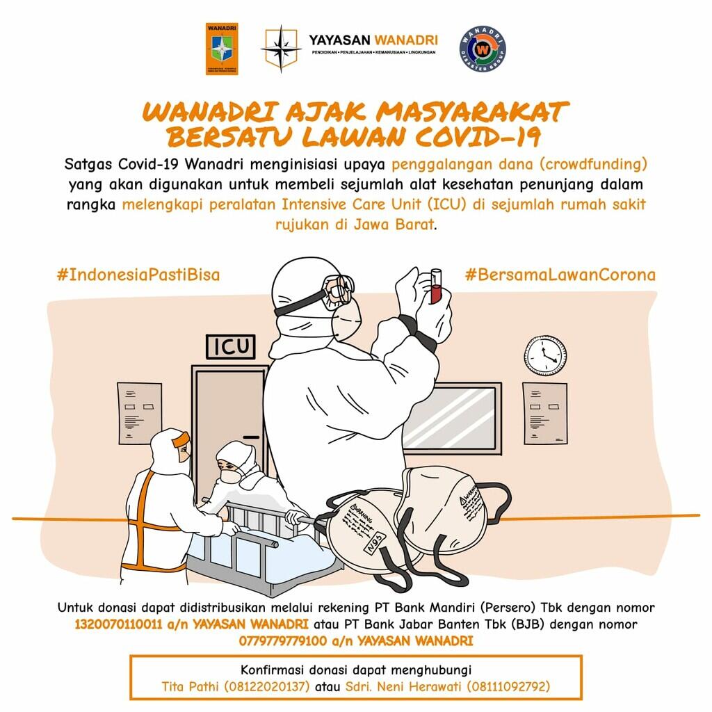 WANADRI Galang Bantuan Untuk Rumah Sakit Rujukan Corona