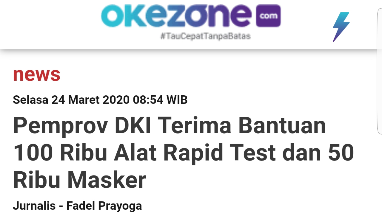 Update Rapid Test Corona di Jakarta: 35.769 Warga Diperiksa, 1.065 Positif