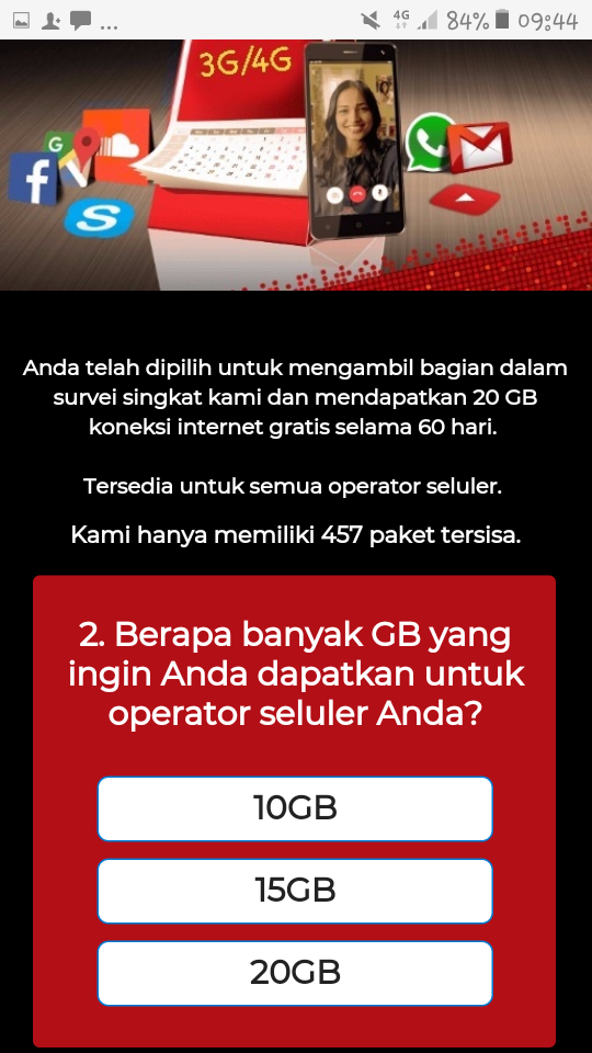 Kuota Gratis 20GB Selama 60 Hari, Fakta Atau Hoax?