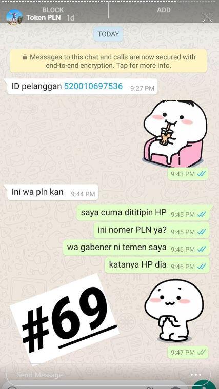 Salah Sambung minta Token di HOT Line Whatsapp PLN