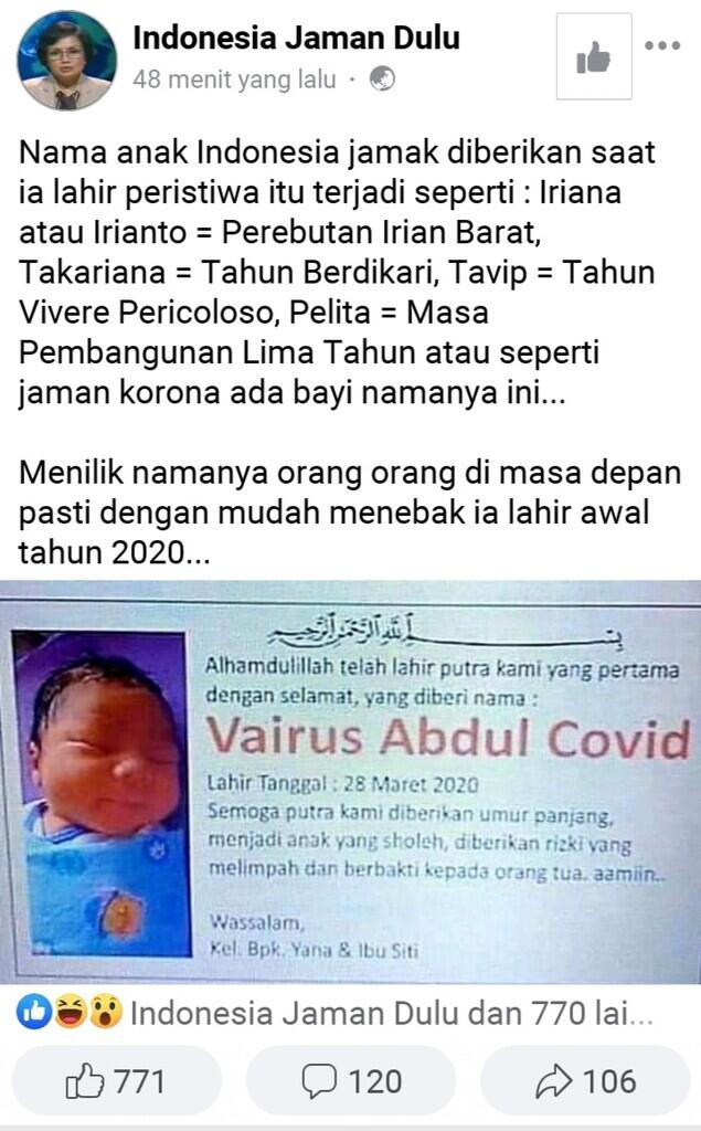 Lahir Di Tengah Pandemi, Anak Ini Diberi Nama &quot;Covid&quot;