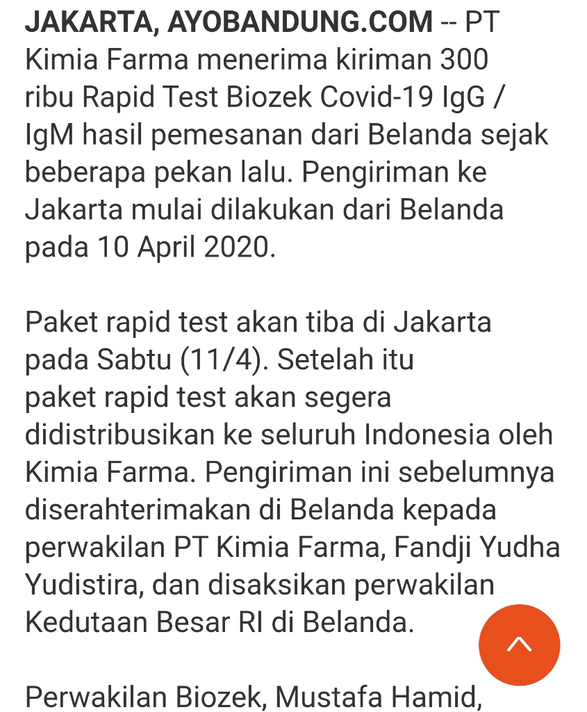 Update Rapid Test Corona di Jakarta: 35.769 Warga Diperiksa, 1.065 Positif