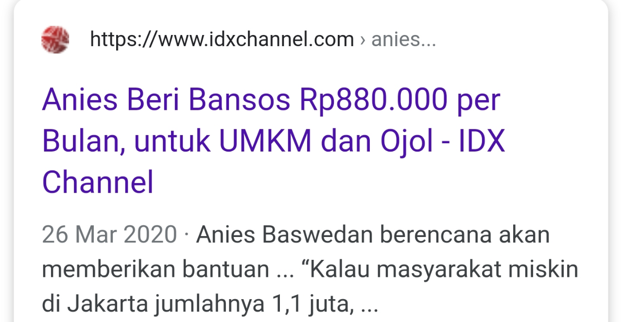 Anies Janji Beri Bansos Rp880.000 per Bulan, untuk UMKM dan Ojol