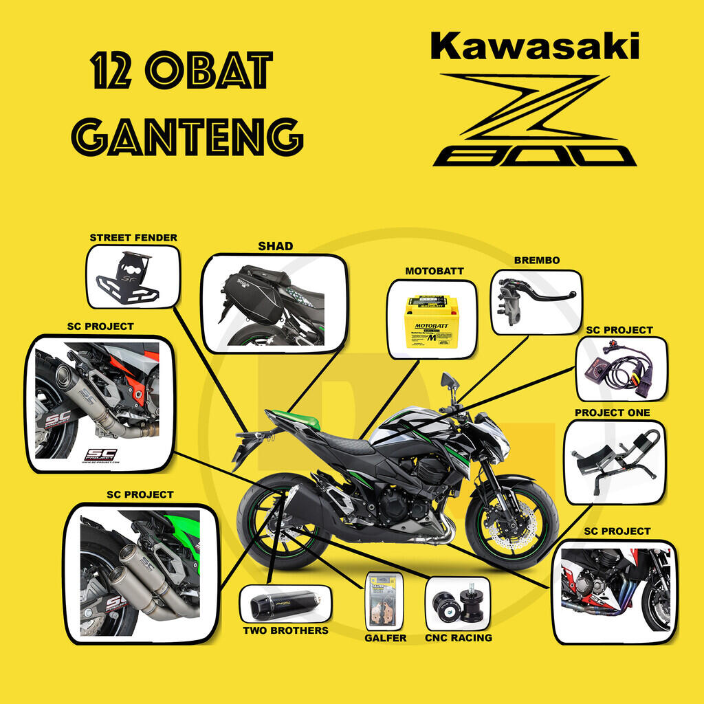 10 Aksesori “OBAT Ganteng” SUGOMI KAWASAKI Z800, Plus-Plus….