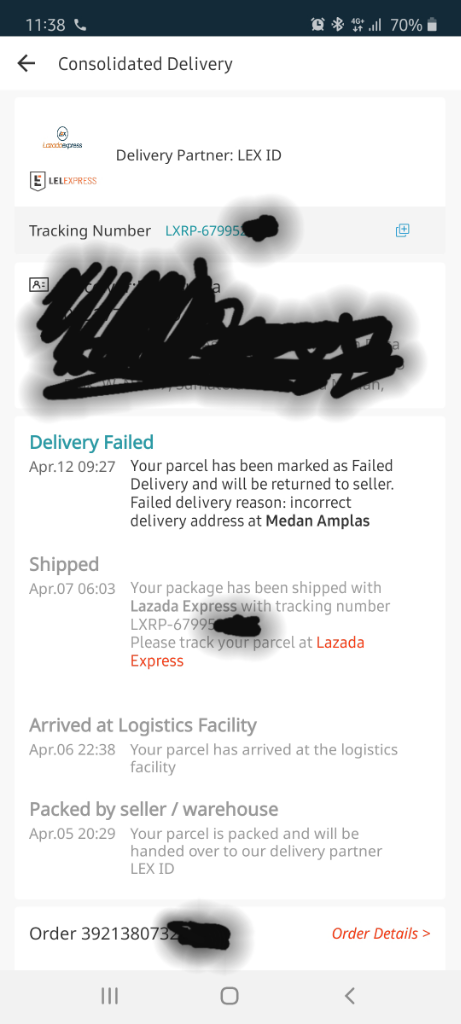 LAZADA EXPRESS INDONESIA TIDAK BERTANGGUNG JAWAB!