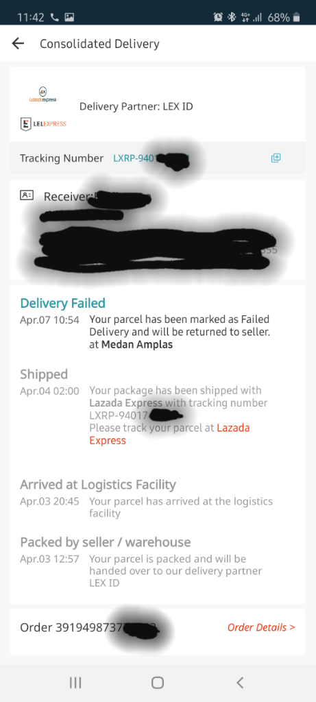 LAZADA EXPRESS INDONESIA TIDAK BERTANGGUNG JAWAB!