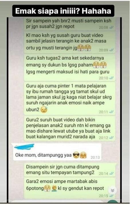 Anaknya Banyak PR, Emak-emak Ngambek! Anak Gue yang Sekolah Kenapa Gue yang Repot!