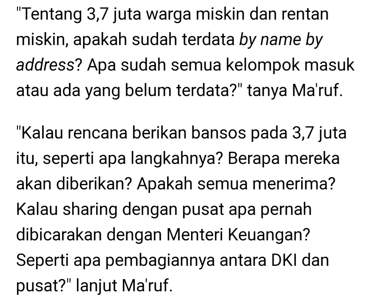 Bansos PSBB Anies: Data Penerima Warga Miskin Beda, Waktu Pembagian Molor