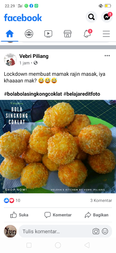 Lock Down, Beranda Facebook Diserang Posting Masakan