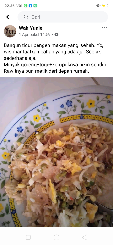 Lock Down, Beranda Facebook Diserang Posting Masakan