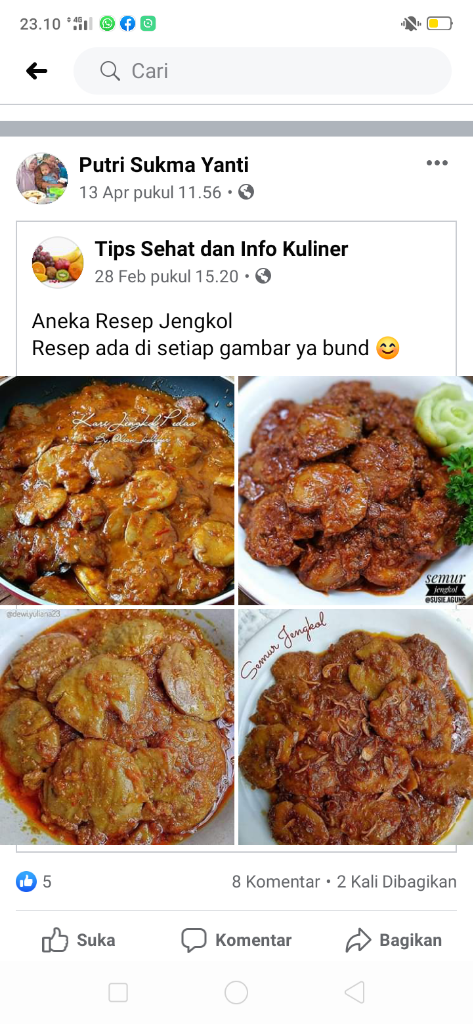 Lock Down, Beranda Facebook Diserang Posting Masakan