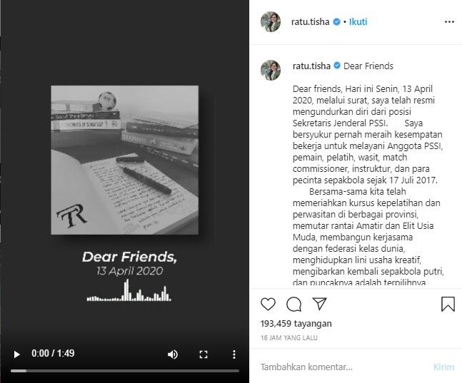 &#91;ASK&#93; Mengapa Ratu Tisha Mundur dari Sekjen PSSI?