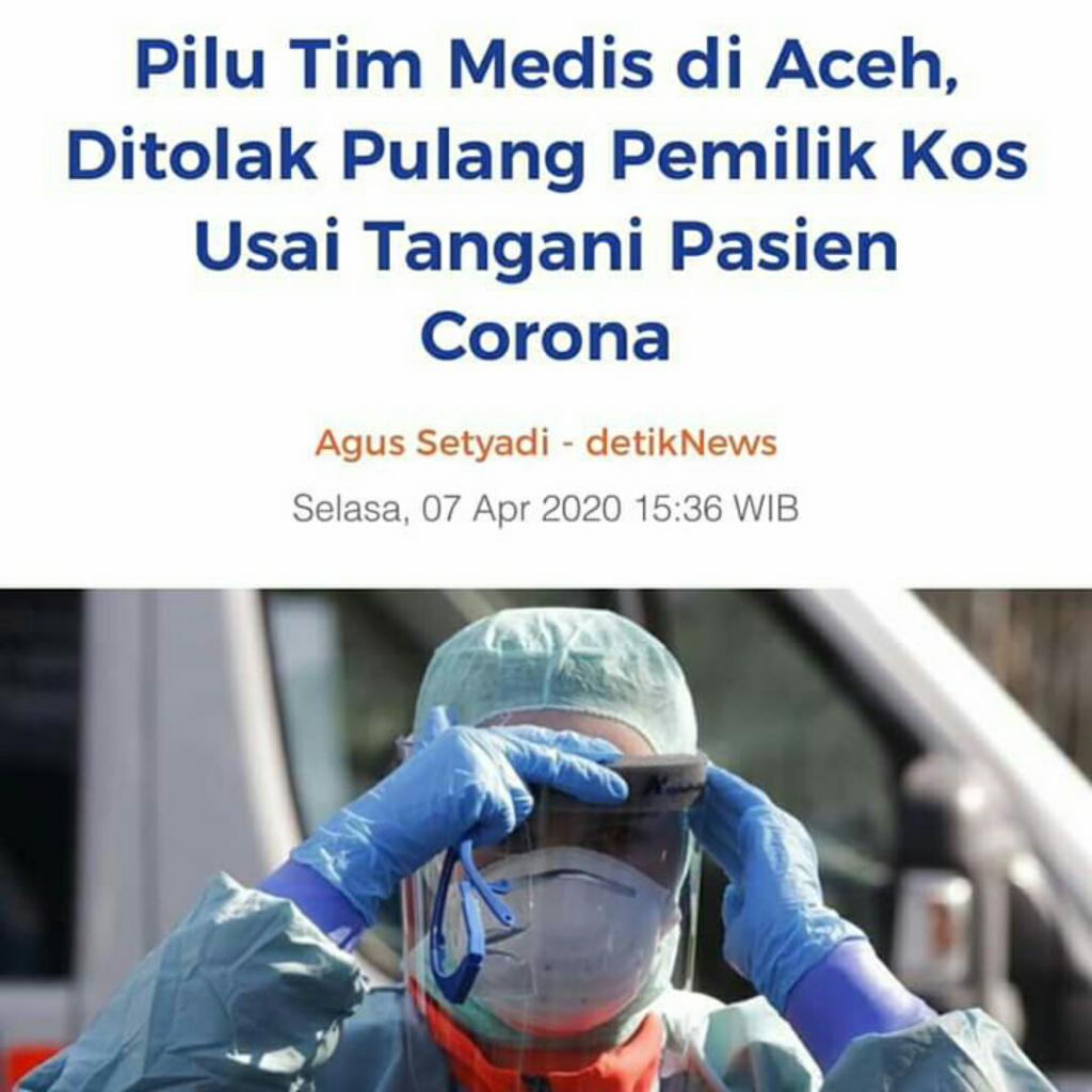 Stop! Diskriminasi Terhadap Tenaga Medis di Tengah Pandemik Corona Covid19