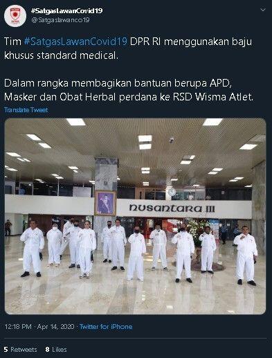 Dokter Protes DPR Foto-foto Pakai APD, Habiburokhman Gerindra Sakit Hati