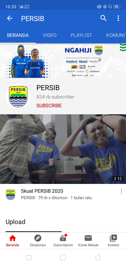 Akun YouTube Peserta Liga 1 2020