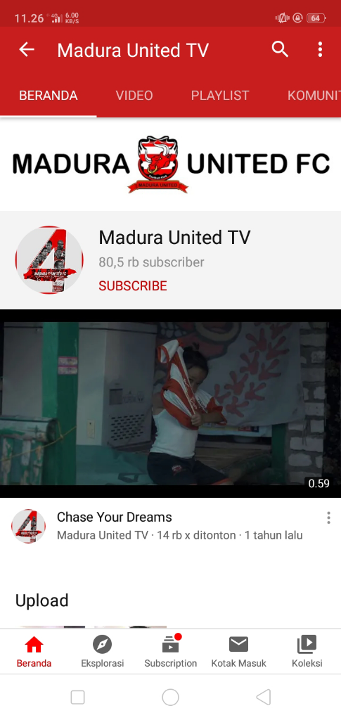 Akun YouTube Peserta Liga 1 2020