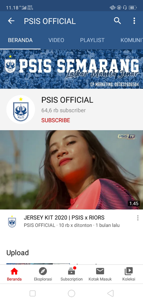 Akun YouTube Peserta Liga 1 2020
