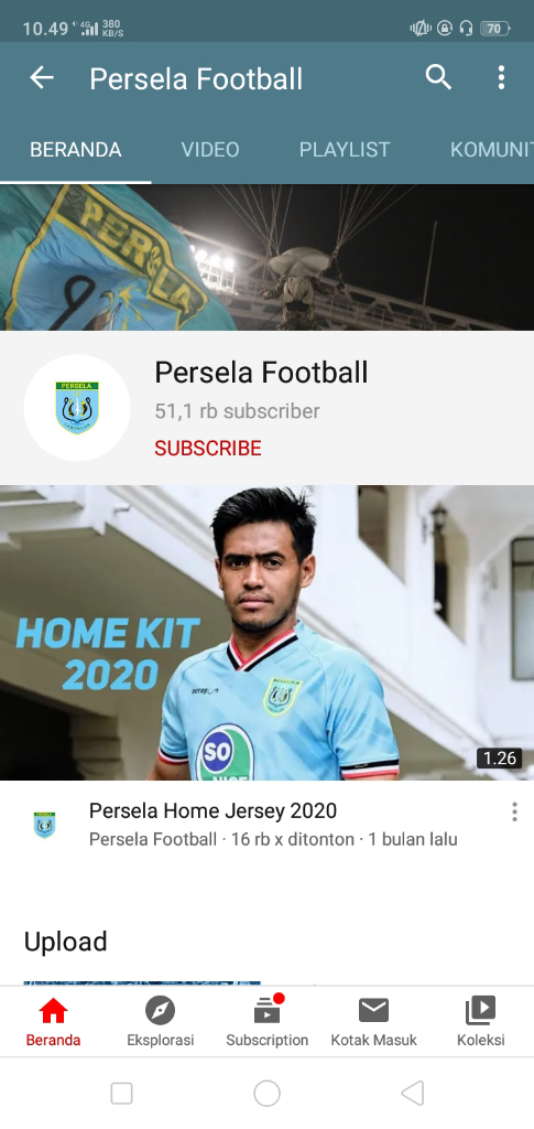 Akun YouTube Peserta Liga 1 2020