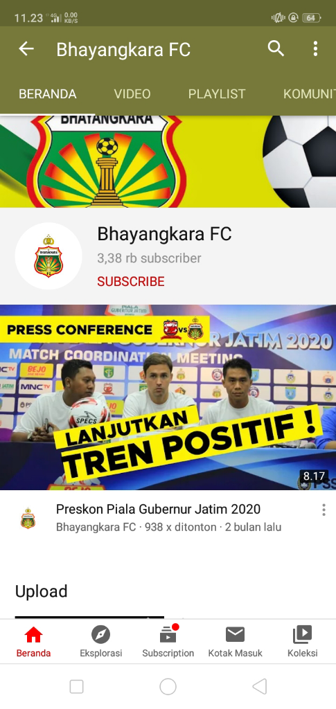 Akun YouTube Peserta Liga 1 2020