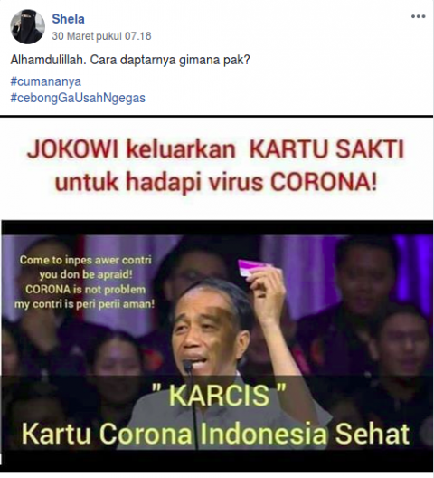 Benarkah Jokowi Terbitkan Kartu Corona Indonesia Sehat?