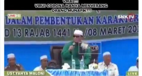 Dikecam, Ustaz Yahya Waloni Sebut Virus Corona Hanya Serang Orang Munafik