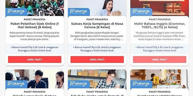 Kartu Prakerja, Ini 8 Mitra dan Pelatihan yang Ditawarkan
