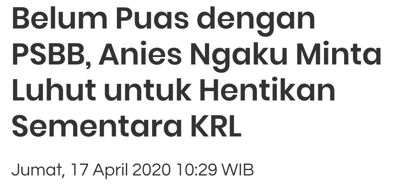 Sindir DKI, Ketua Gugus Tugas: Soal PSBB bukan di transportasi tapi di perusahaan