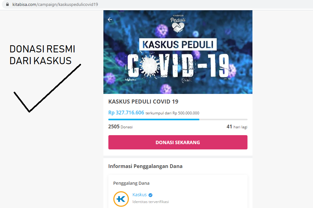 WASPADA PENIPUAN Atas Nama KASKUS PEDULI COVID19