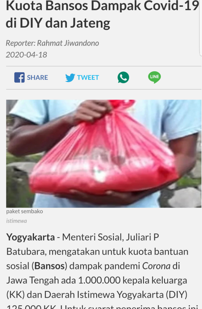Jokowi Mulai Sebar Bansos Rp600 Ribu/Bulan ke Warga Jabodetabek, Sumut dan Lainnya