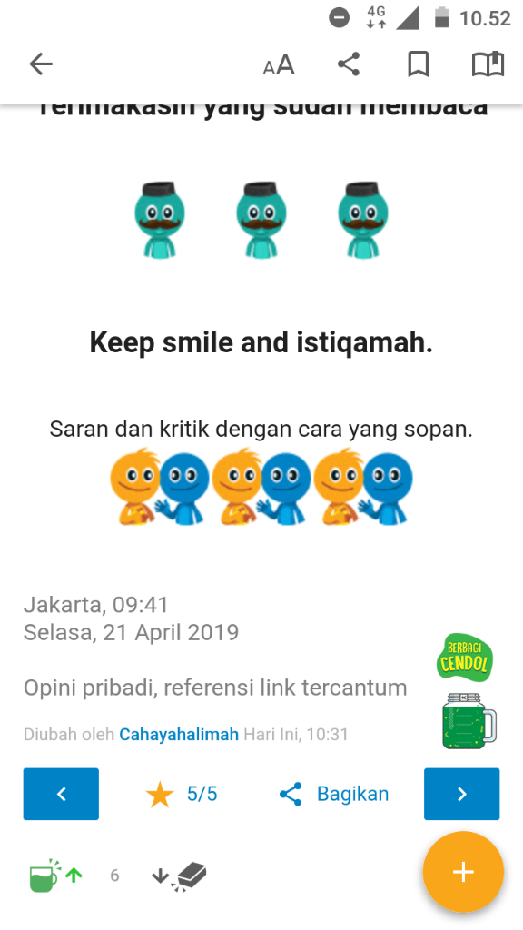Karena Satu Huruf, Sepuluh Kebaikan