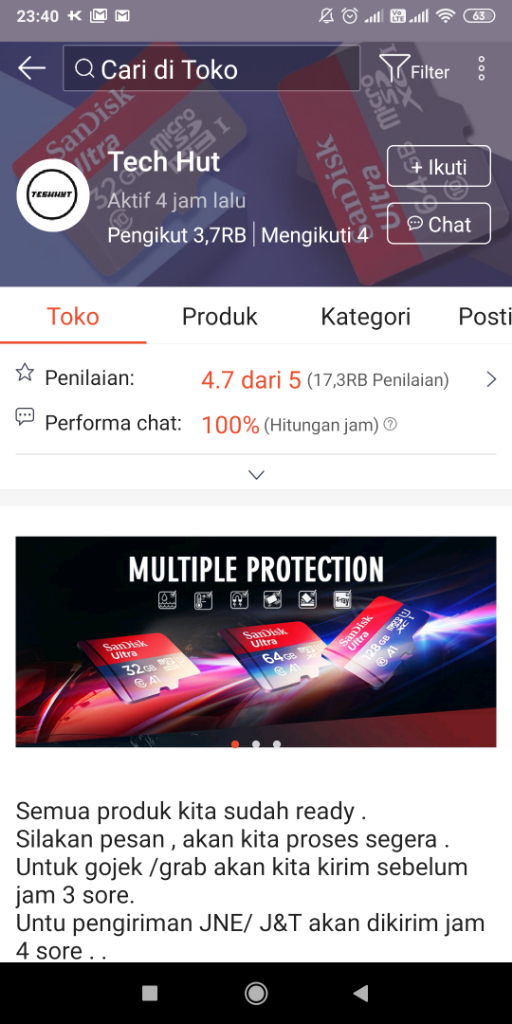 Shopee : Tech Hut PENIPUAN SANDISK