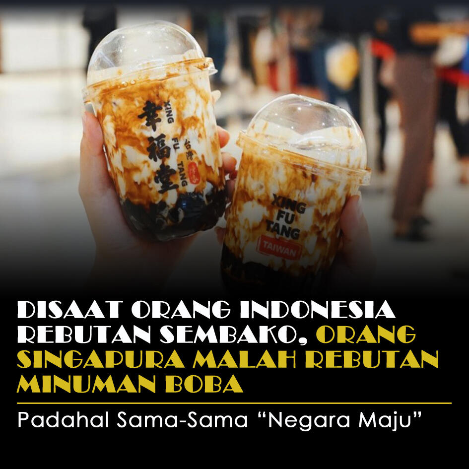 Di Indonesia Orang-Orang Berebut Sembako, Di Singapura Orang-Orang Malah Rebutan Boba