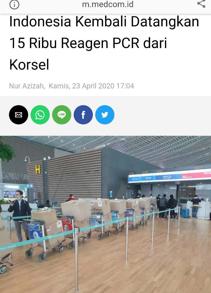 Besok, 400 Ribu Reagen PCR untuk Spesimen COVID-19 Bakal Datang