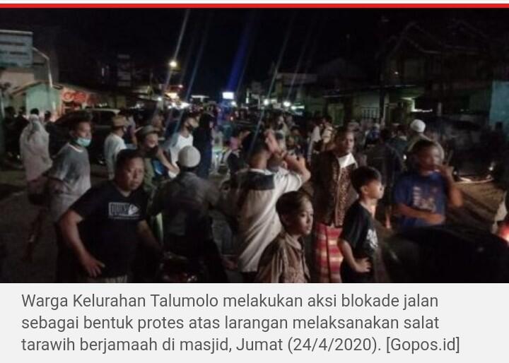 Dilarang Salat Tarawih di Masjid, Warga Blokade Jalan Trans Sulawesi