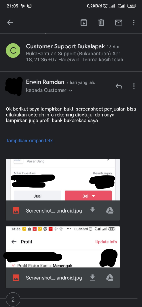 Bukalapak mempersulit penjualan Bukareksa pelanggannya, Customer Service tidak becus!