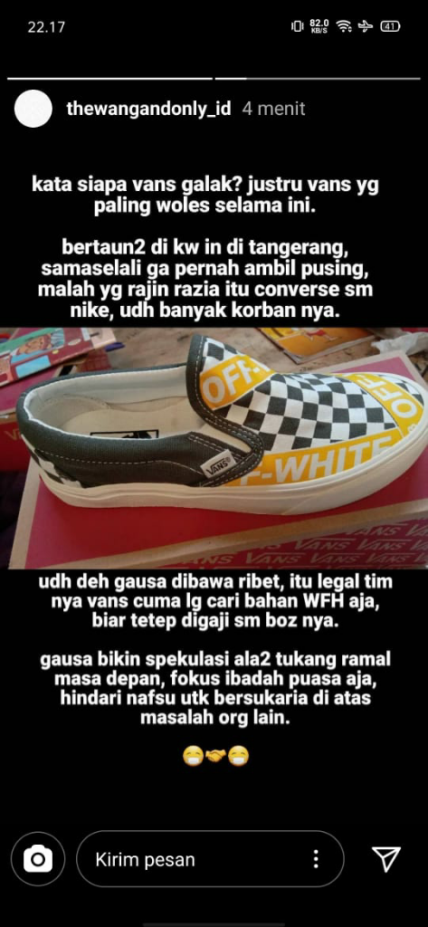 Vans Bertindak Bos, Foto Sepatu Lokal di Instagram Dihapus