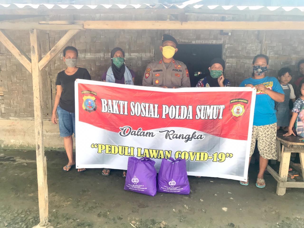Dampak Covid 19 , Dit Samapta Polda Sumut Bantu Kebutuhan Hidup Warga