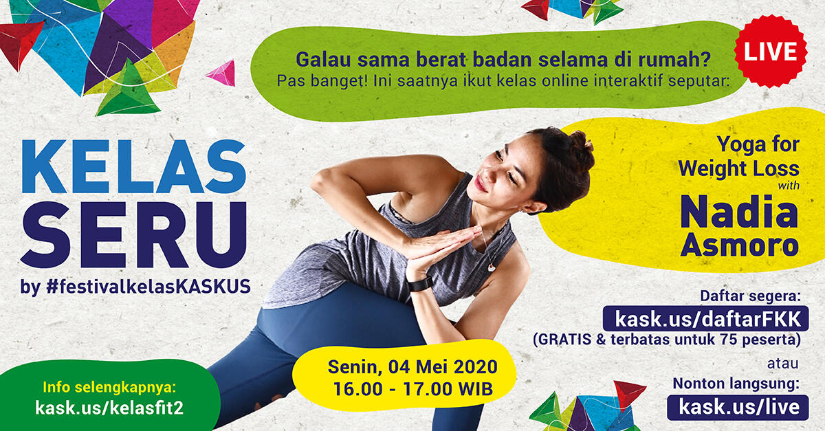 Jaga Berat Badan Selama di Rumah, Ikut Kelas Yoga di #FestivalKelasKASKUS aja yuk!