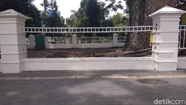 Penampakan Pagar Besi 10 Meter di Lapangan Merdeka Medan yang Hilang Dicuri