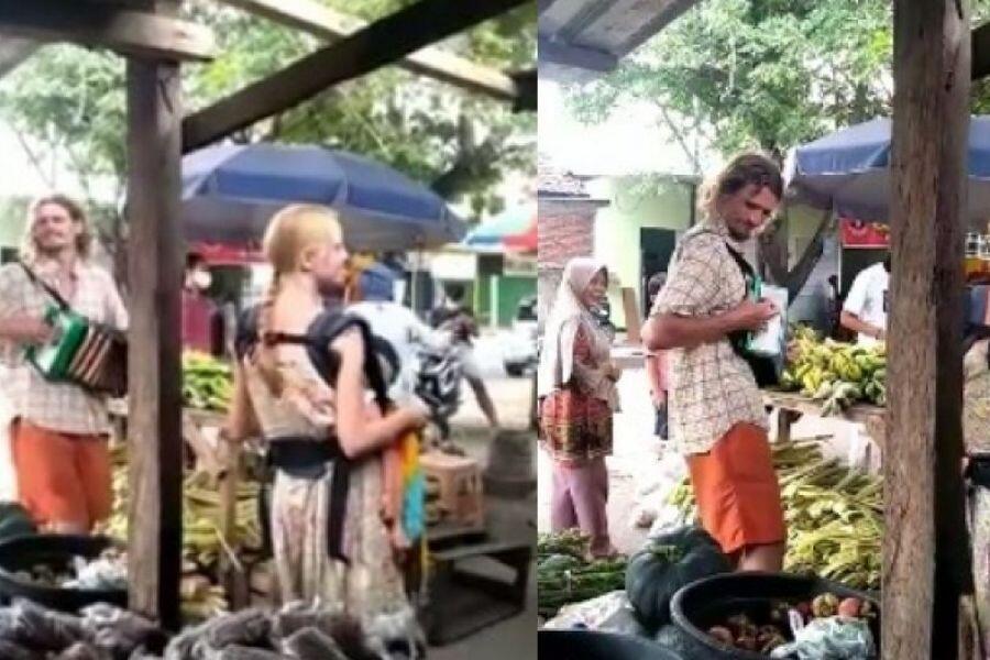 Sempat Viral! Inilah Kehidupan Asli Bule Ngamen di Pasar Kebon Roek