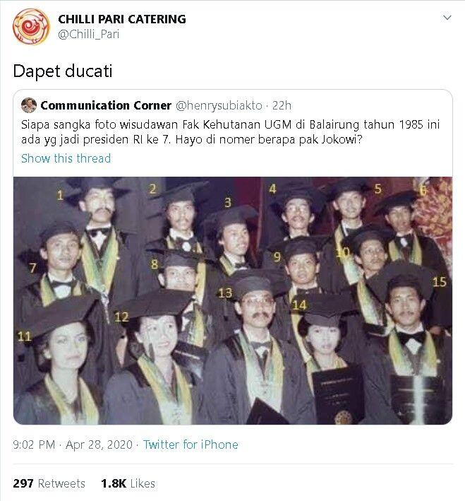 Viral Sayembara Foto Wisuda Jokowi di UGM, Gibran: Dapat Ducati