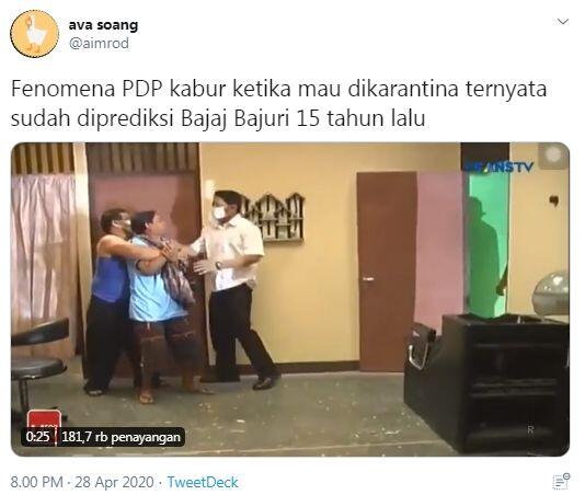 PDP Kabur Saat Karantina Sudah 'Diprediksi' Bajaj Bajuri Belasan Tahun Lalu