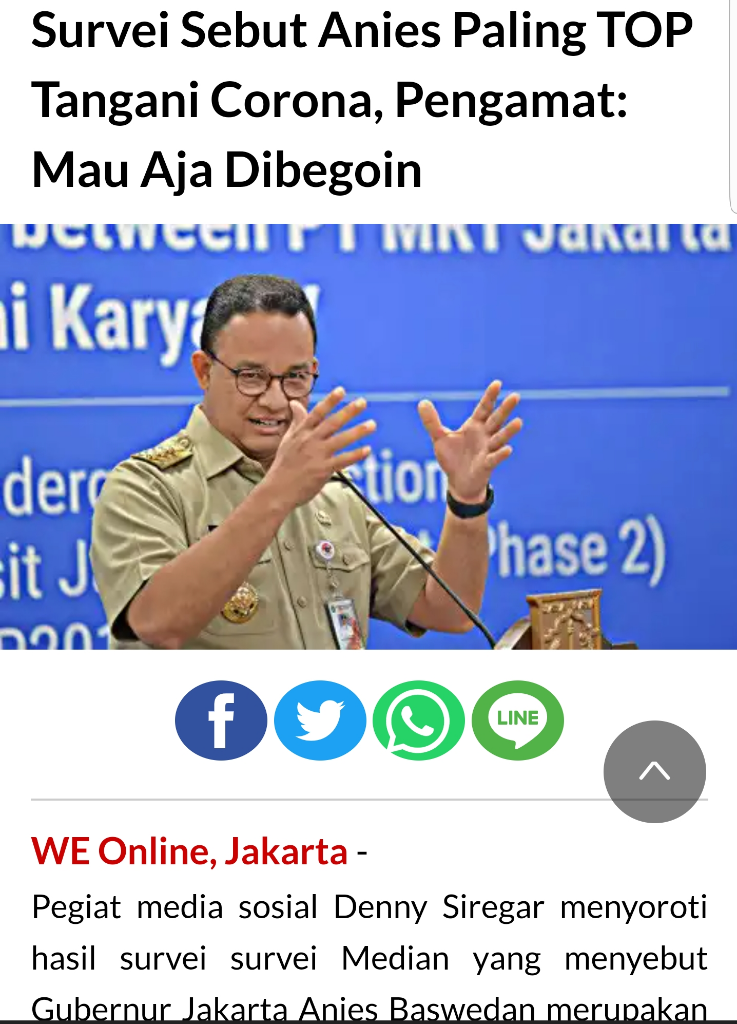 Survei SMRC: Ganjar &Jateng Ungguli Gubernur&Provinsi Lain Dalam Hal Tangani Covid-19