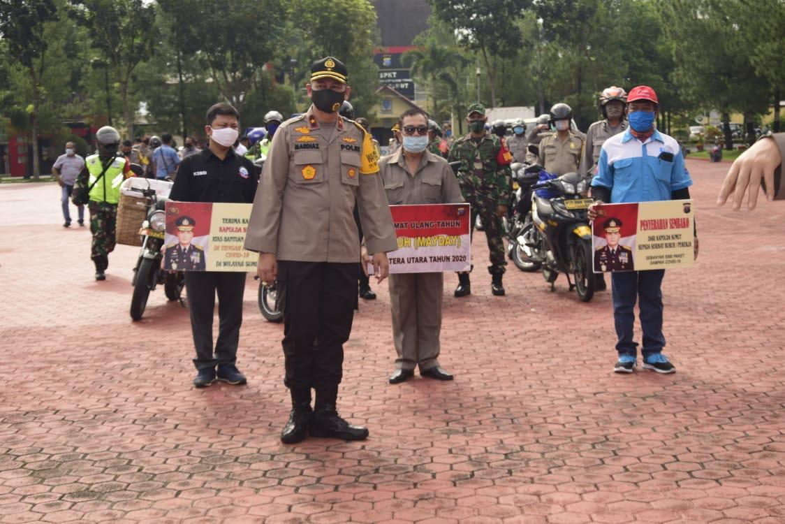 Wakapolda Sumut Melepas Konvoi Pengangkut 5000 Paket Bantuan Dari Kapolda Sumut