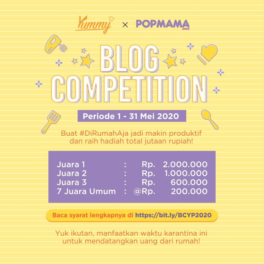 Lomba Blog Yummy App x Popmama Berhadiah 5 Juta Rupiah!