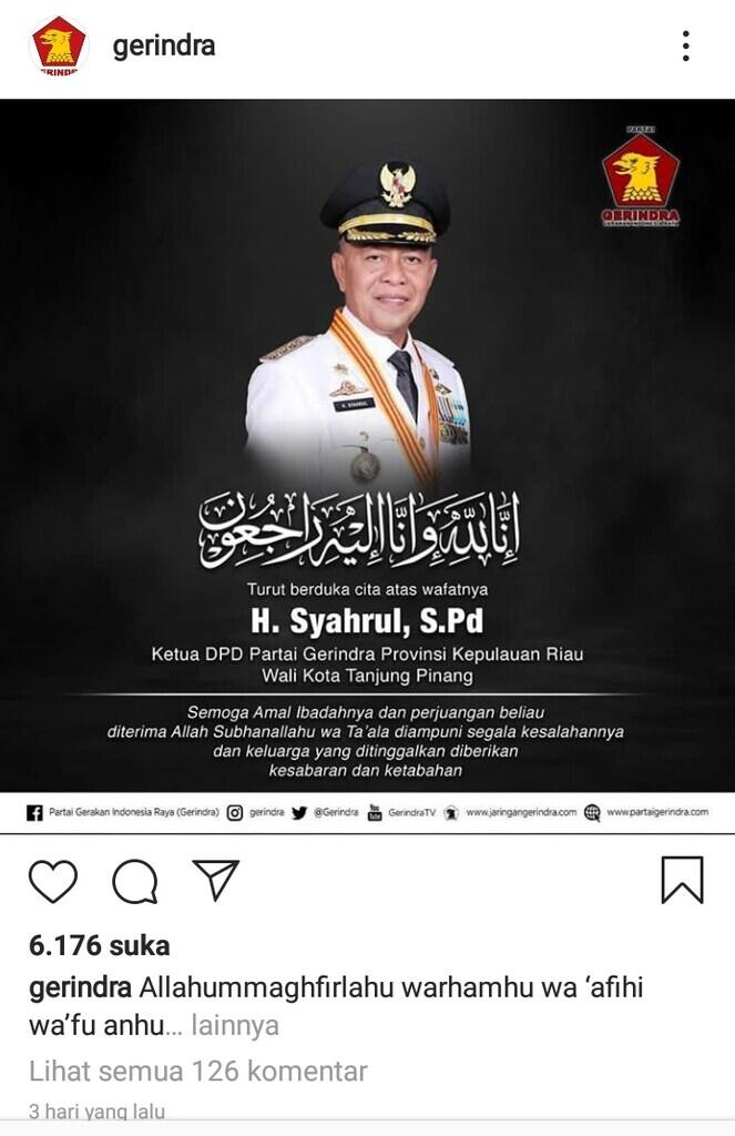 Positif Corona, Anak Buah Prabowo Meninggal Dunia