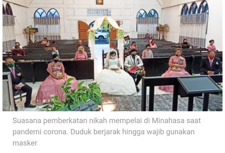 Cerita Pernikahan di Minahasa, Duduk Berjarak hingga Wajib Gunakan Masker