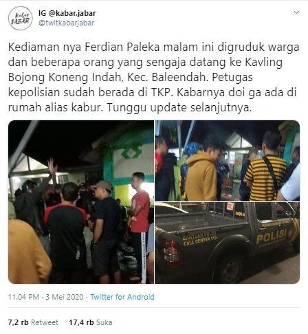 Nge-prank Kasih Sampah ke Transpuan, Rumah Ferdian Paleka Digeruduk Massa